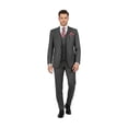 thumbnail image 1 of Men Suit BERLUSCONI Turkey 100% Italian Wool Super 180's 3pc Vested #Ber12 Gray, 1 of 9