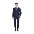 thumbnail image 1 of Men Suit BERLUSCONI Turkey 100% Italian Wool Super 180's 3pc Vested #Ber20 Navy, 1 of 9
