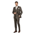 thumbnail image 1 of Men Suit BERLUSCONI Turkey 100% Italian Wool Super 180's 3pc Vested #Ber6 Brown, 1 of 8