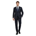 thumbnail image 1 of Men Suit BERLUSCONI Turkey 100% Italian Wool Super 180's #Ber29 Navy Blue Stripe, 1 of 7