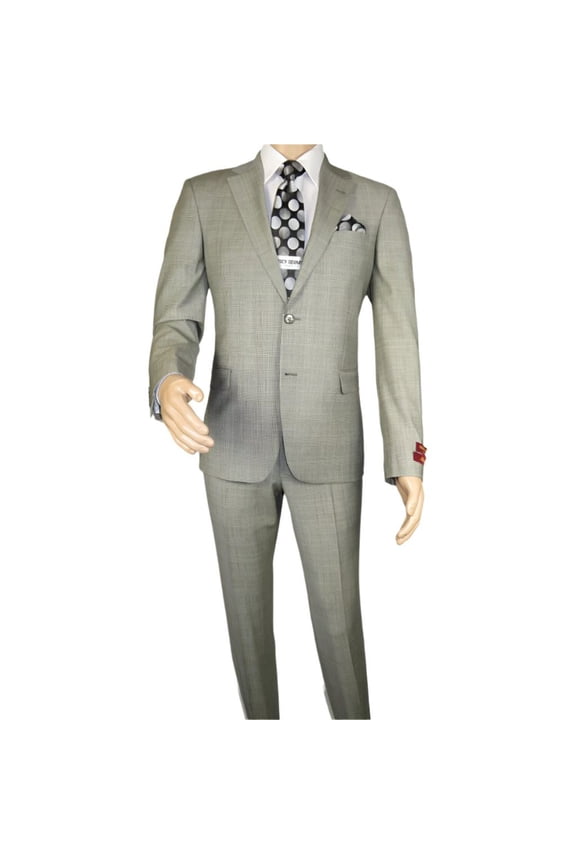 Men Suit BERLUSCONI Turkey Italian Wool 180's Glenn Plaid K167-06 Black White