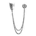 thumbnail image 1 of Men Suit Brooch with Chain Trendy Decoration Metal Statement Fashion Lapel Pin Badge for Business Wedding Scarf Tie Shirt Accessories, 1 of 4