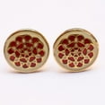 thumbnail image 1 of Men Suit Cufflink Vintage Pattern Fashion Red Enamel Silver Gold Cufflink, 1 of 4