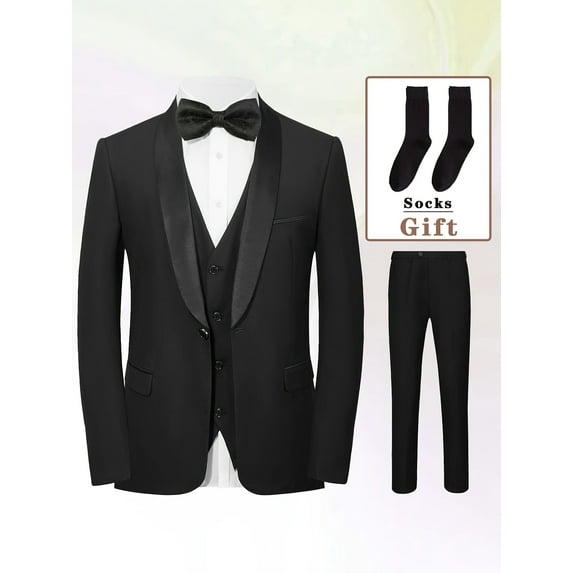 Men Suit Tuxedo Vest Pants Socks for Parties Events Wedding Banquet Adjustable Waistband Classic Men Groomsmen Businessmen Formal Attire Gentlemen Clothing