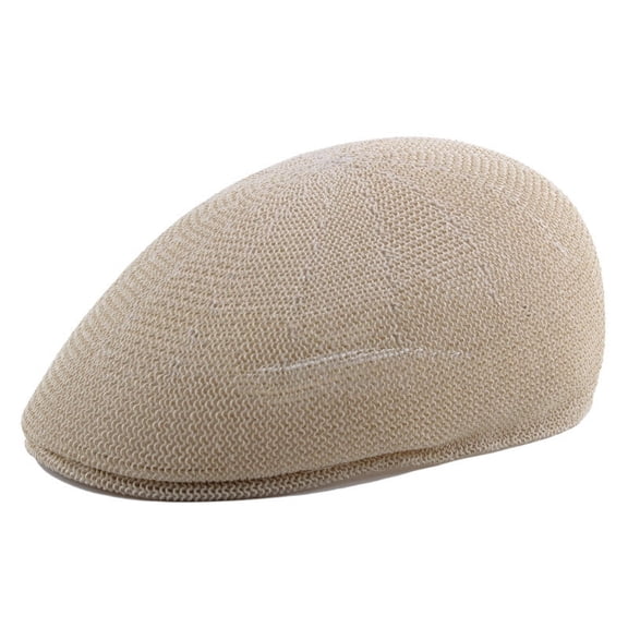 Men Summer Breathable Mesh Octagonal Straw Hat Hollow Duckbill Newsboy Sun Cap