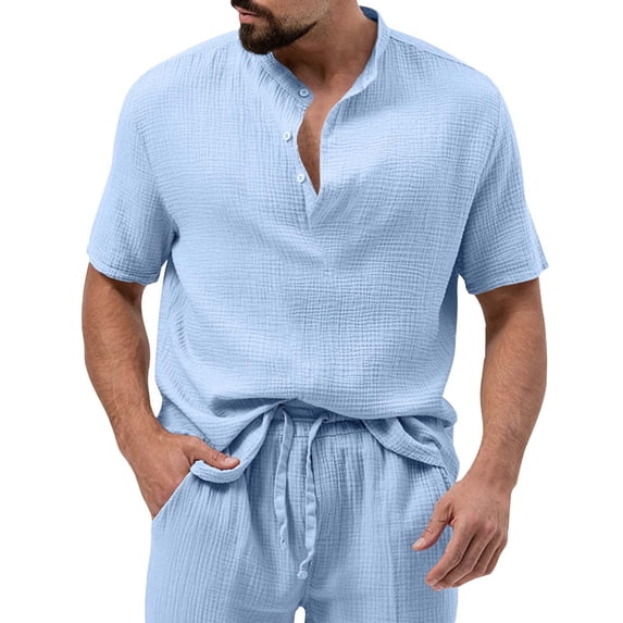 Men Summer Casual Solid Button Down Cardigan Short Sleeve Shirt Comfortable Lightweight Breathable Stylish Versatile Men's Oversized Tee Summer Tops Streetwear