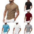 thumbnail image 1 of Men Summer Casual Style Solid Short Sleeve Lapel Tennis T Shirt Tops, 1 of 9