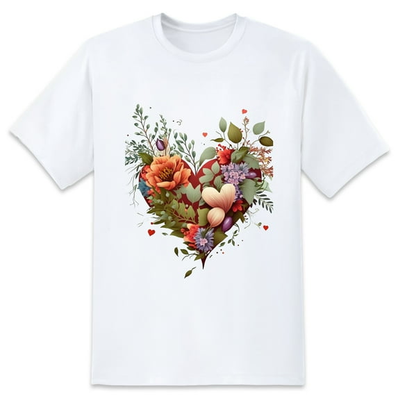 Men Summer CasualFlowers (1) Graphic Print Round Neck Short Sleeve T Shirt Tee Tops Basic Vacation Wear Sizes XS-5XL