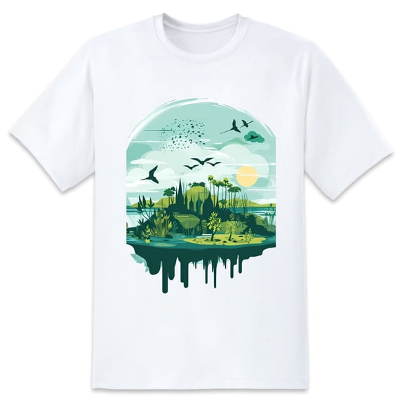 Men Summer CasualNature (3) Graphic Print Round Neck Short Sleeve T Shirt Tee Tops Basic Vacation Wear Sizes XS-5XL