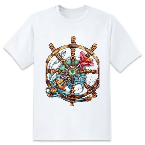 Men Summer CasualShip (10) Graphic Print Round Neck Short Sleeve T Shirt Tee Tops Basic Vacation Wear Sizes XS-5XL
