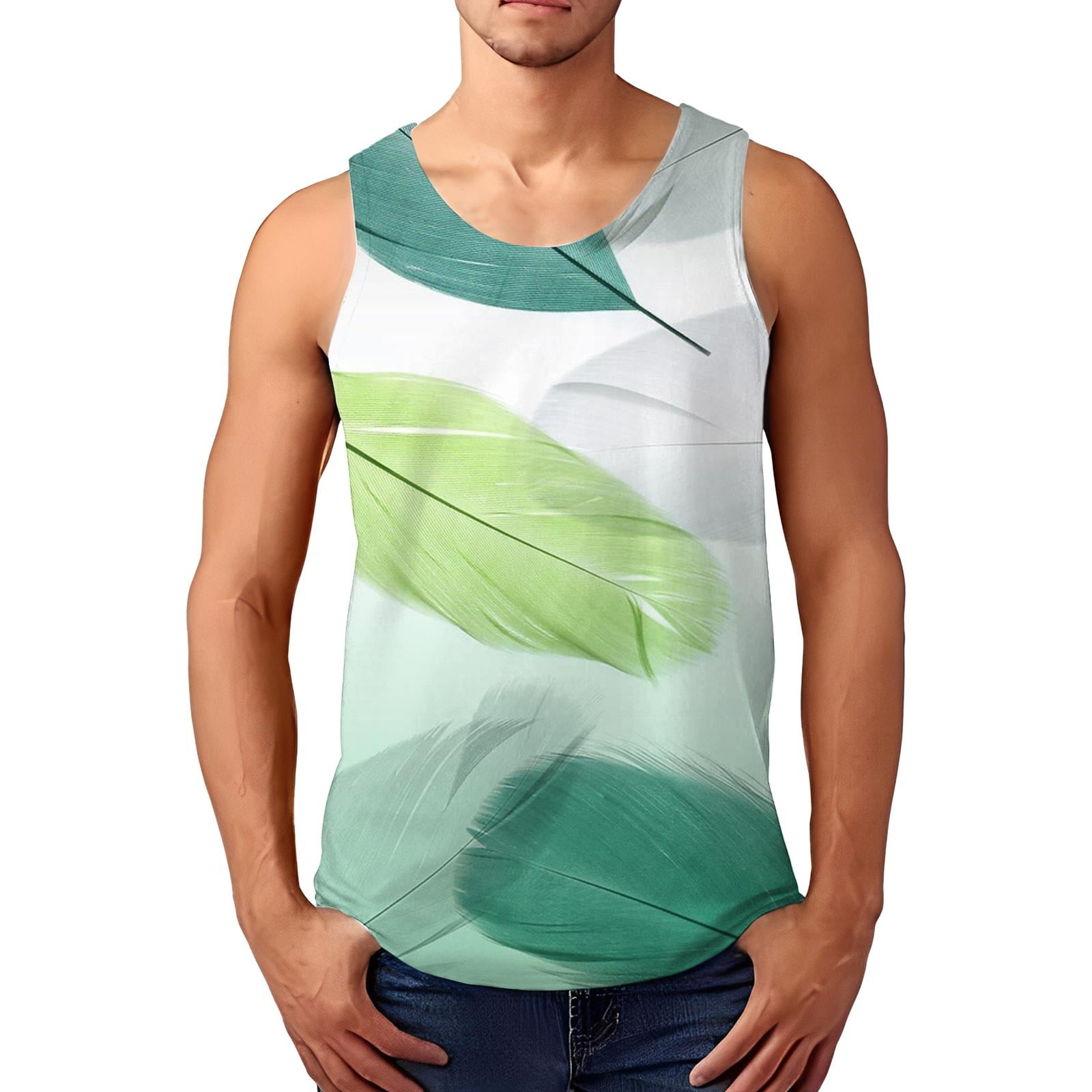Tank Top Casual Men Women Palm Leaf Graphic Sleeveless T-Shirt Summer Loose  Vest Printed Top Breathable Mesh Undershirt,004-Medium : :  Clothing, Shoes & Accessories