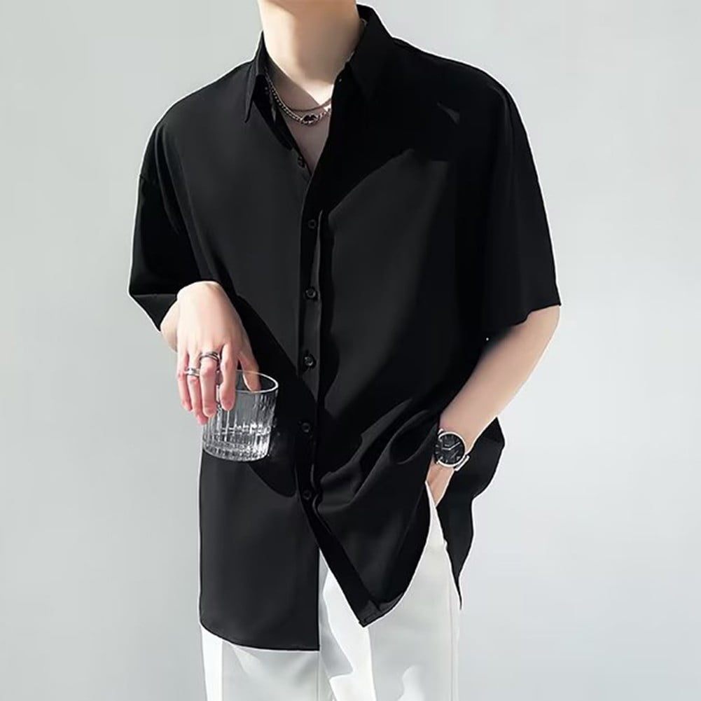 Men Summer Korean Style Fashion All Match Short Sleeve Shirt