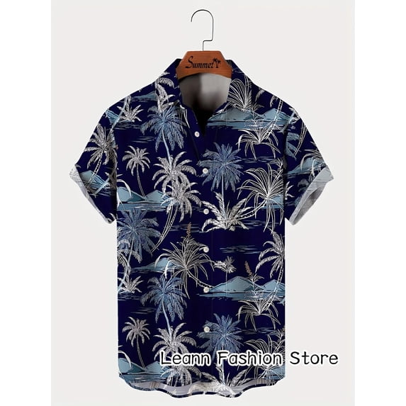 Men Summer Leopard Zebra Printing Shirt Hawaiian Vacation Clothing Male Fashion Beach Style Shirt Daily Wear Shirt Streetwear