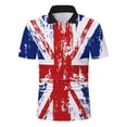 thumbnail image 1 of Men Summer Polo Shirts Short Sleeve Turndown Collar Union Jack Printed Tee Polo Shirts Top Blouse Male Regular Fit Breathable Blouses, 1 of 3