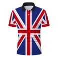 thumbnail image 1 of Men Summer Polo Shirts Short Sleeve Turndown Collar Union Jack Printed Tee Polo Shirts Top Blouse Male Regular Fit Breathable Blouses, 1 of 3