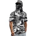 thumbnail image 1 of Men Summer Quick Dry Short Sleeve Hooded T Shirt with Face Cover Breathable Sun Protection Athletic Tops for Fishing Hiking Running Workout Outdoor Sports, 1 of 6