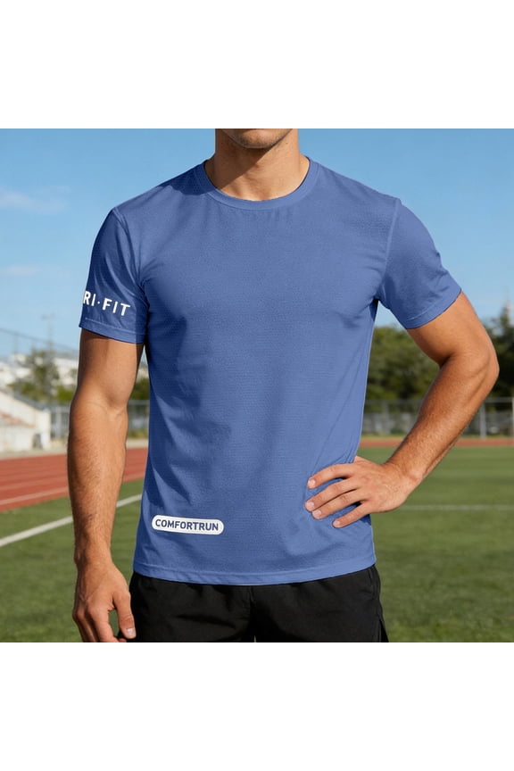 Men Summer Round Neck Loose Fit Ice Silk Short Sleeve Stretch Breathable Cool T Shirt