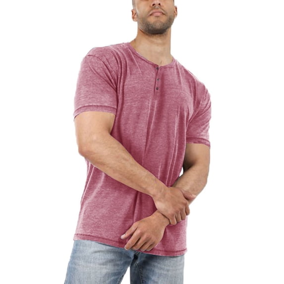 Men Summer Short Sleeve Solid Color Casual Button Shirt Male Slim Tops