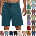 thumbnail image 1 of Men Summer Shorts Casual Fashion Solid With Pocket Elastic Waist Short Pants, 1 of 7