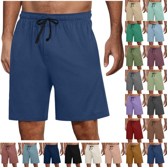 Men Summer Shorts Casual Fashion Solid With Pocket Elastic Waist Short Pants
