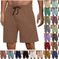 thumbnail image 1 of Men Summer Shorts Casual Fashion Solid With Pocket Elastic Waist Short Pants, 1 of 7