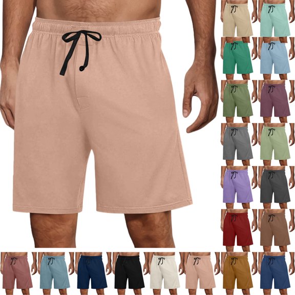 Men Summer Shorts Casual Fashion Solid With Pocket Elastic Waist Short Pants
