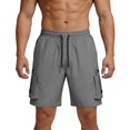 thumbnail image 1 of Men Summer Shorts Comfy Summer Lightweight Beach Shorts for Men Loose Breathable Quick Dry Short Pants with Zipper Pockets Gray XXL, 1 of 8