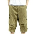 thumbnail image 1 of Men Summer Shorts Elastic Waist Cargo Shorts Mens Shorts Long Cargo Shorts Cotton Elastic Waist Below Knee Hiking Short Casual Summer Outdoor Athletic Work Short, 1 of 6