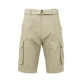 thumbnail image 1 of Men Summer Slim Casual Shorts Fashion Solid Color Cargo Pants with Belt, Stretch Shorts with Multi Pockets, 1 of 2