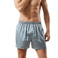 thumbnail image 1 of Men Summer Solid Color Elastic Waist Breathable Silky Boxers Shorts Loungewear, 1 of 7