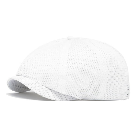 Men Summer Thin Breathable Mesh Hat Hollow Duckbill Octagonal Newsboy Sun Cap