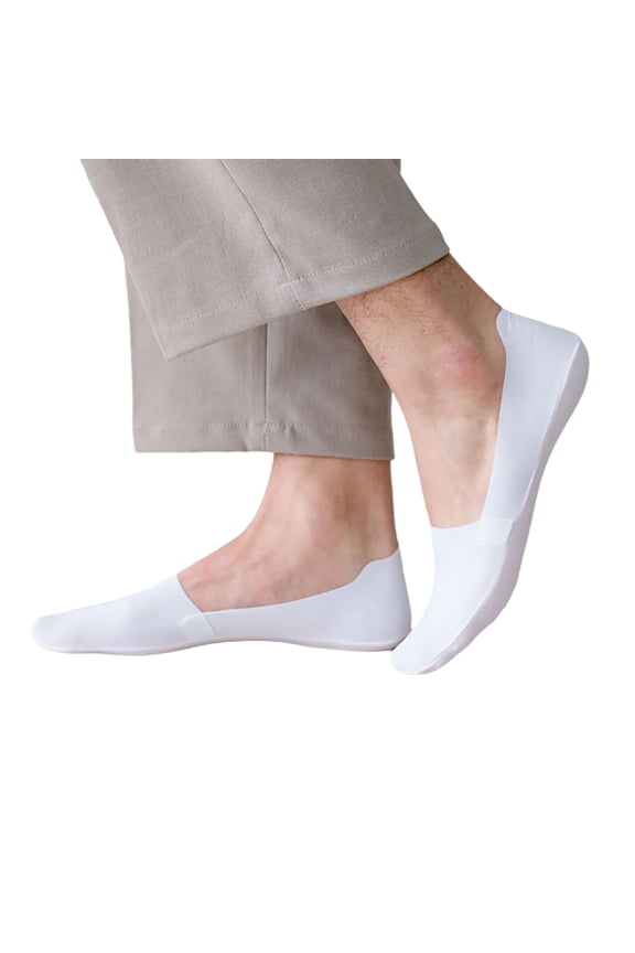 Men Summer Thin Ultra Low Cut No Show Boat Socks Cool Seamless Invisible Non Slip Silicone Heel Grip Flat Liner Hosiery