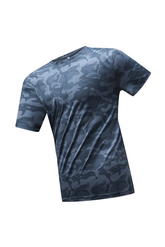 Men Summer Tops Active 5 Fall Fashion Men Polyester T Shirts Mens Tech Running Shirt Mens Layering T Shirt Cute S Shirts plus Size Extra Tall Tee Tall Summer Outdoor Sports Navy 4XL