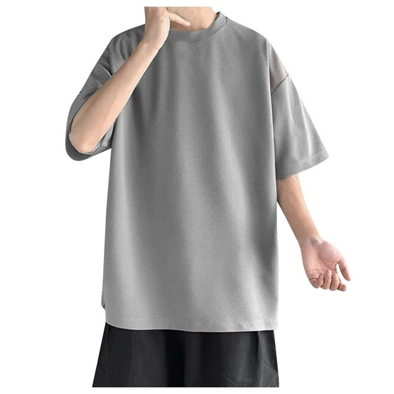 Men Summer Tops Camping Novelty Items Co T Workout Short Workout Clothe Set Long Fitted Shirts for Men Long Sleeve Female Inner Shirt Sleeve Athletic Top Thermal Layering Tee Tunic Men's Grey M