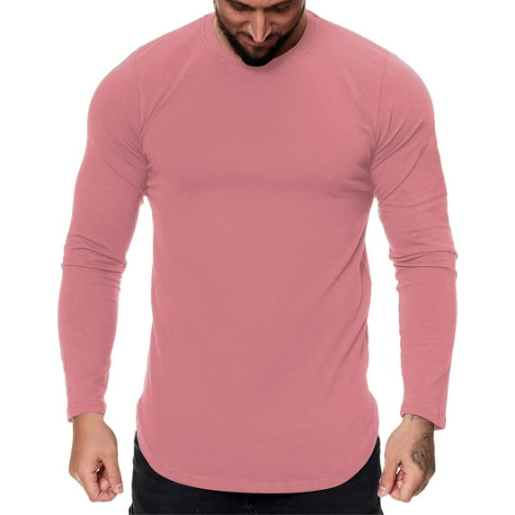 Men Summer Tops Camping Novelty Items Fitted Tops Men Long Sleeve under Scrub Tee plus Size Turtleneck Long Sleeve Sweater Dress Turtleneck Tee Shirt S Shirts Short Classic Fit Mens Tunic Pink 3XL