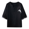 thumbnail image 1 of Men Summer Tops Colorful Undershirts Men Pocket Short Mens Athletic Long Sleeve Tee plus Size Olive Kimono Shirts Old Mens Shirt Lady Summer Shirts Neck Turtleneck Short Sleeved Black 4XL, 1 of 5