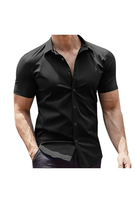Men Summer Tops Loose Fit Black Blouses for Men Dressy Sexy Button Down Shirts for Men Sleeveless Mens Workout Tops Long Sleeve Summer Button Boho Top