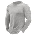 thumbnail image 1 of Men Summer Tops Men Athletic Tops Mens V Neck Casual Shirts Shirts Fitted Casual Slipper Super Top Long Sleeve Shirt Pack Mens Loose Fit Workout Striped Long Sleeve Shirt Tall Extra Tall Grey 3XL, 1 of 4