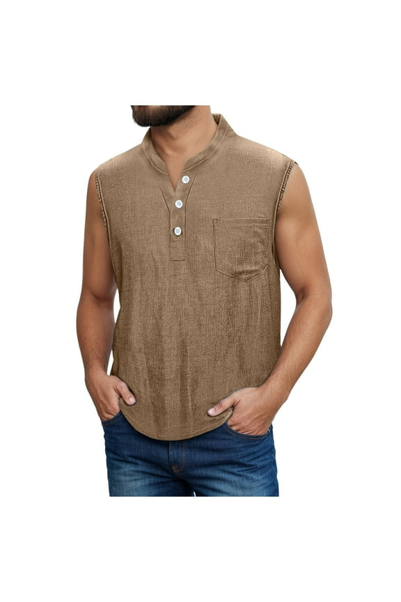 Men Summer Tops Men Hiking Tops Workout Fitted Shirts Space T Slipper Open Toe Mens Insulated Shirts Large Co Long Sleeved Top Compression Workout Top Summer Short Active Pack Fashion Khaki M