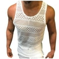 thumbnail image 1 of Men Summer Tops Men O neck Casual Fashion Knitted Bottoming Shirt Tops Knitted Sleeveless T Shirt Casual Comfortable Tee Tank Large N Scrub T 4 1 Tech Wear Lightweight Long Sleeve Shirts White S, 1 of 6