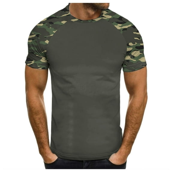 Men Summer Tops Men Small Long Sleeve Shirts Mens Tees Shirts Mens V Neck Casual Medium Short Sleeve Athletic Long Tee Clothe Set Athletic Tee Top Running S Tops Army Green M