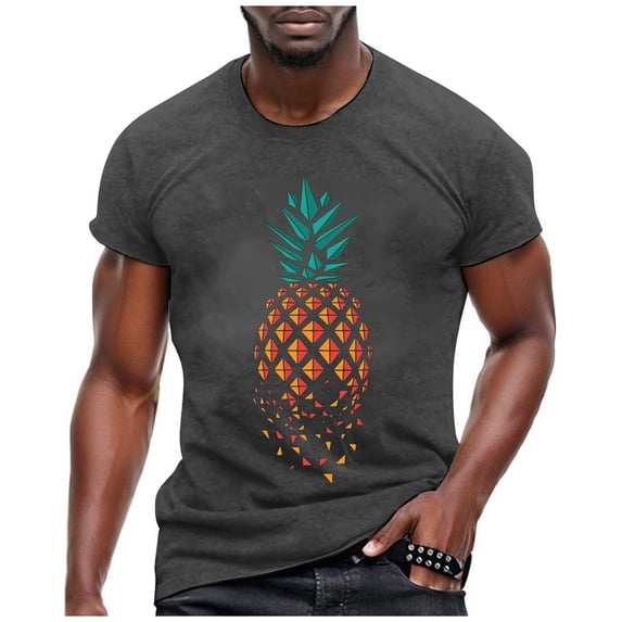 Men Summer Tops Men T Shirt for Everyday Wear Classic Round Neck Tee Crafted for Comfort and Durability Grey L