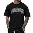 thumbnail image 1 of Men Summer Tops Men T Shirt for Men Raglan Sleeve Print Tee Round Neck Short Sleeve Floral Fashion Trend Bottoming Shirt with Letter Print Black XXL, 1 of 4