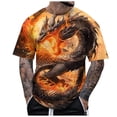 thumbnail image 1 of Men Summer Tops Men T Shirt for Men Summer Short Sleeve Animal Theme Graphic Tee Top Casual Comfort Top Gold S, 1 of 4