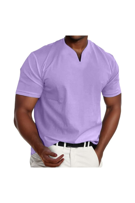 Men Summer Tops Men Undershirts Long Sleeve Loose Fit Shirt Men's Casual Lightweight Tops Mens Long Sleeve Work Out 10 Memory Foam Top under Scrub Shirt Bulk Shirts Spandex Scrub Purple 2XL