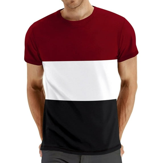 Men Summer Tops Men's Fashionable Casual Solid Round Neck Pocket Short Sleeved T Shirt Top Mens Long Sleeve Tee Spandex Walking T Shirts Men 6 Foam Mens Tee Tops Fall Long Sleeve Workout Red XL