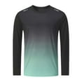 thumbnail image 1 of Men Summer Tops Men's Long Sleeve Shirts for Outdoor Activity and Workout Performance Rash Guard - Sun Athletic Fitness Tee for Hiking Running and Training Green L, 1 of 4