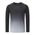 thumbnail image 1 of Men Summer Tops Men's Long Sleeve Shirts Sun Athletic Shirts For Hiking Running Workout Rash Guard Mens Extra Large T Tops for Men Guard Set Champagne Top Yoga Workout Clothe Petite Grey XL, 1 of 4
