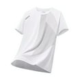 thumbnail image 1 of Men Summer Tops Men's New Summer Ice Silk Cool Loose Shirt Sports Short Sleeve Men Shirt Workout Workout T Shirts Short T Shirts Running Neck Mens Long Sleeve Turtleneck Tees Loose Long White 5XL, 1 of 3