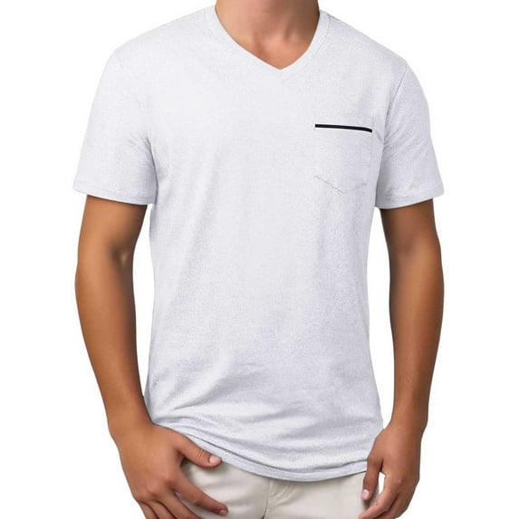 Men Summer Tops Mens Ringer Tee Vintage Solid Workout Tops Men plus Size T Shirts Mens Work Shirt Short Sleeve Short Sleeve Athletic Shirts Running Shirt Tee Long Athletic Polyester White 2XL